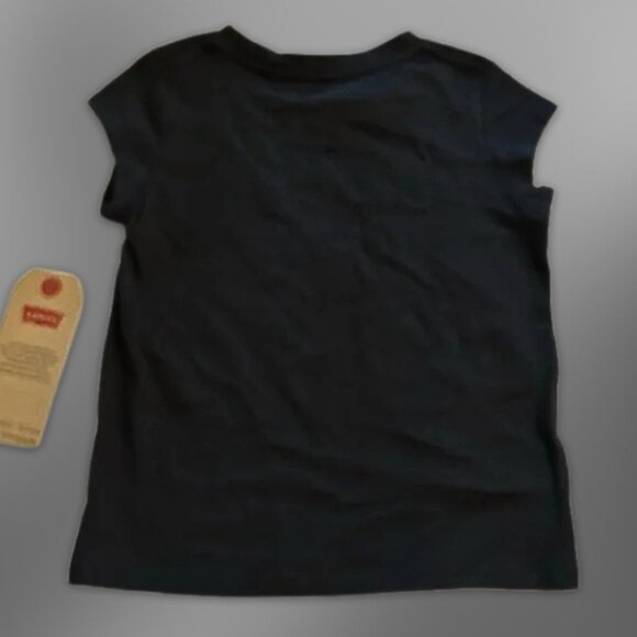Levi’s T-Shirt Short Sleeve Soft Cotton Fabric Chest Logo Stylish Black Girls 2T - Picture 2 of 3